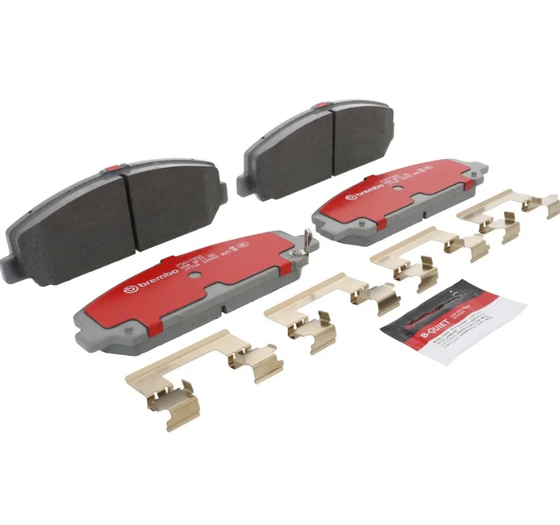 P56079SD – BREMBO Brake Pad, FMSI Number D1286-8403 Ceramic Set Of 4 With Pad Wear Sensor/ Pad Shims/ Mounting Hardwa...